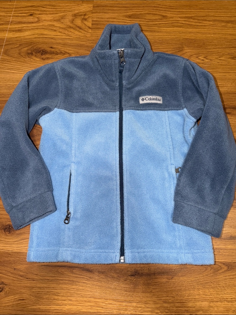 Columbia Kids Light Blue and Charcoal Fleece Jacket